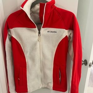 Red and white Columbia jacket